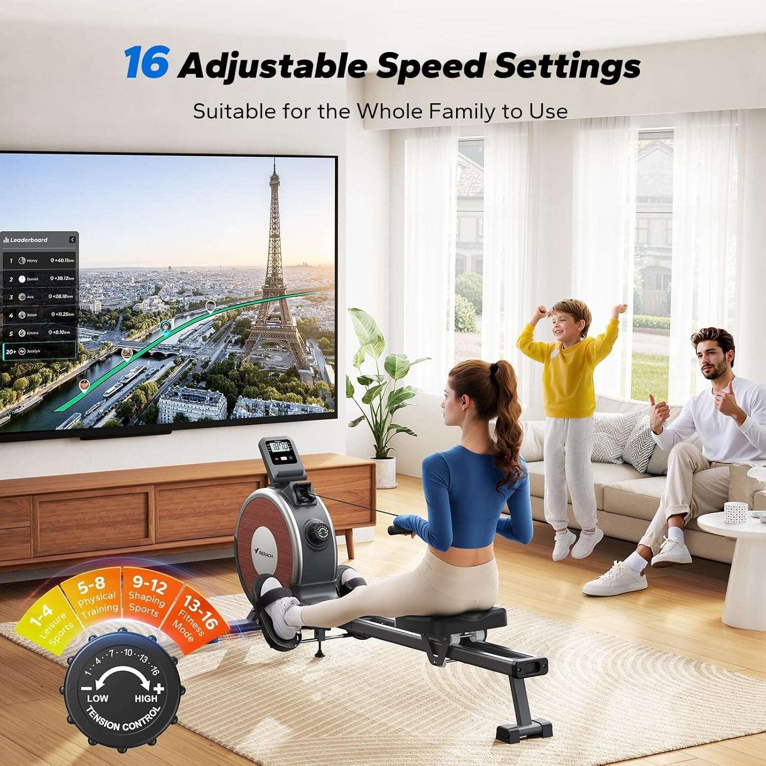 Foldable Magnetic Rowing Machine for Sale – Best Row Machines for Home Gym with LCD Screen
