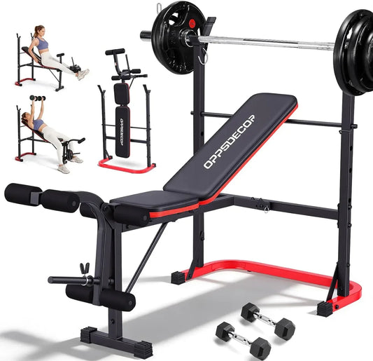 Heavy duty adjustable weight bench with preacher curl station and barbell holder