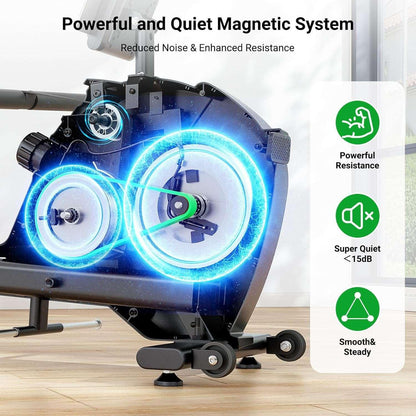 "Man Using SmartVoro Rowing Machine with Bluetooth App Sync – Full Body Workout"