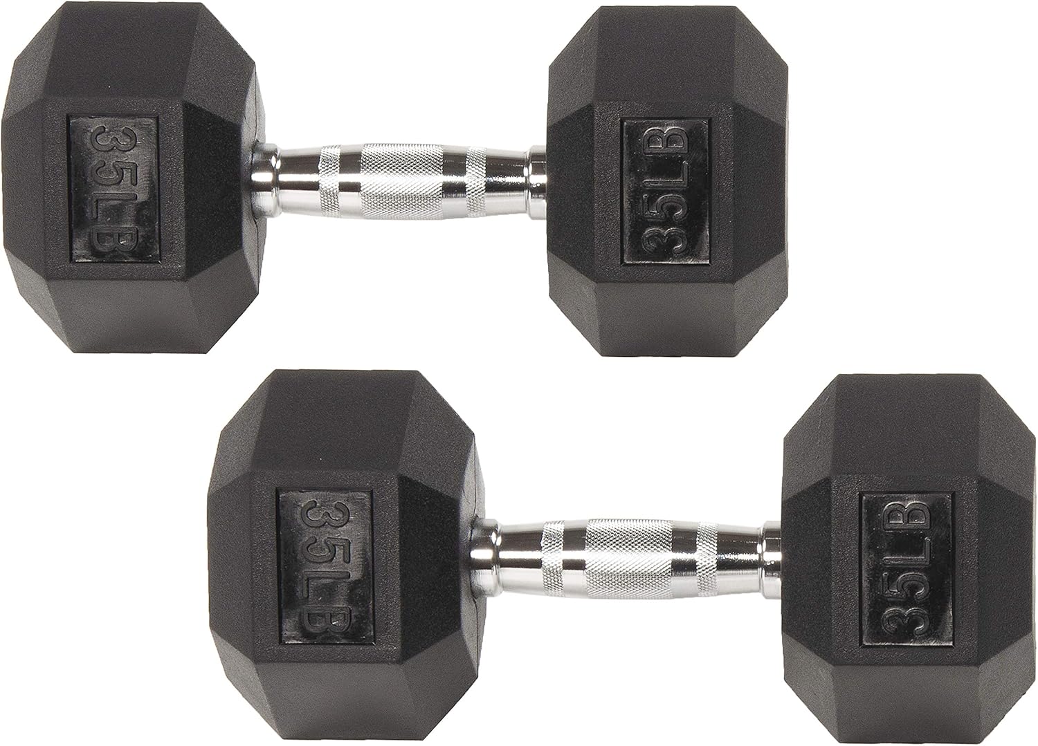 Pair of SmartVoro 35 lb hex dumbbells product photo — advanced dumbbell set for power athletes