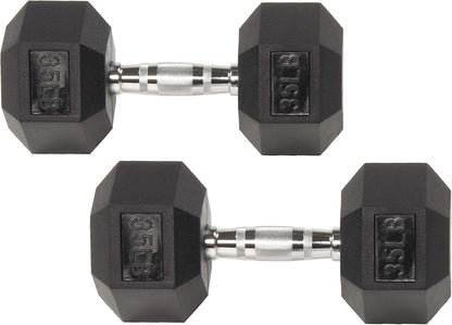 Pair of SmartVoro 35 lb hex dumbbells product photo — advanced dumbbell set for power athletes