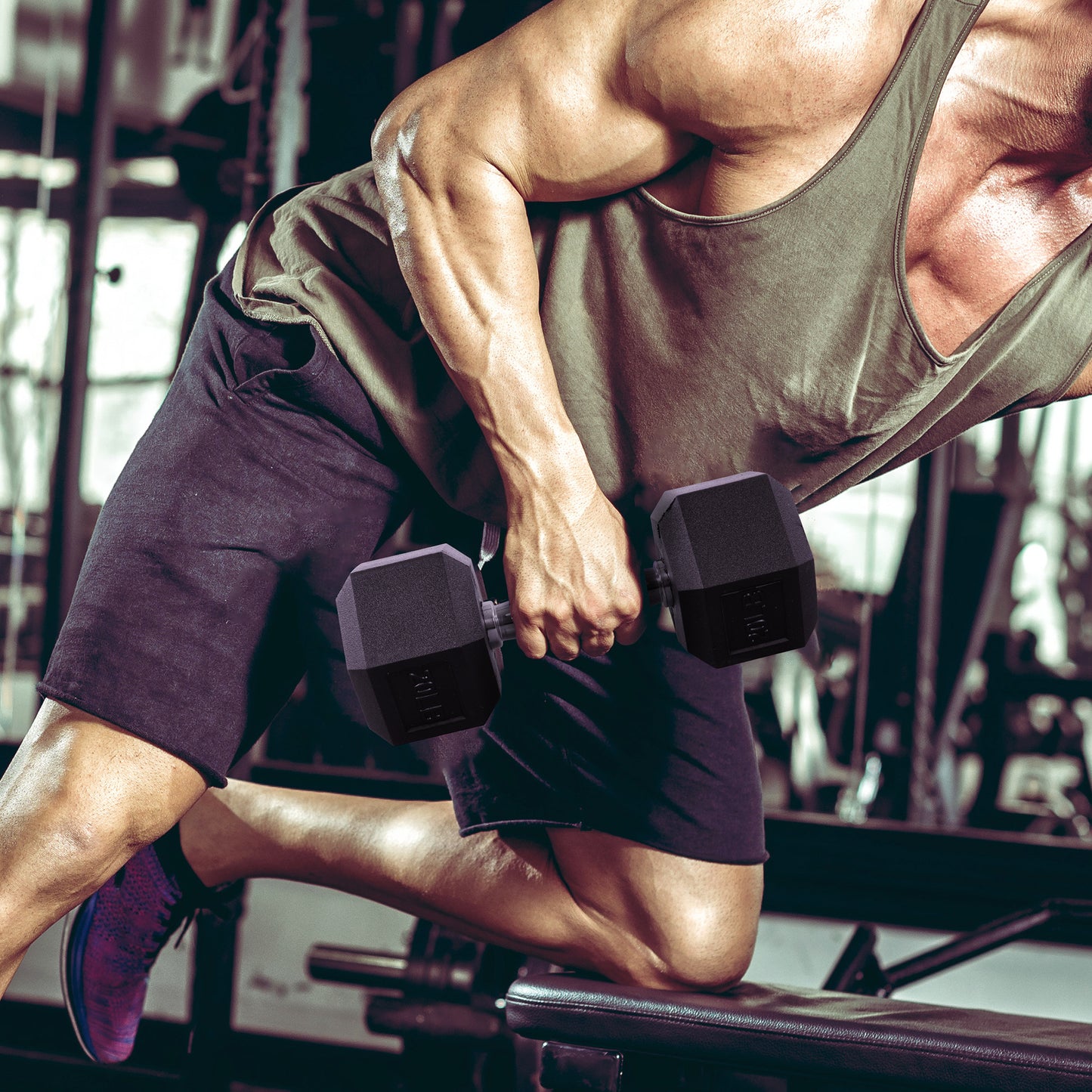 SmartVoro 15lb hex dumbbell weight stamp close-up — precision cast 15 pound dumbbell

