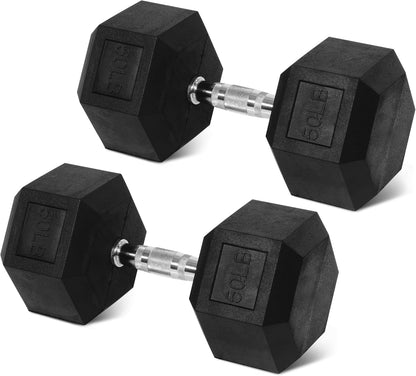 SmartVoro 50lb heavy rubber hex dumbbell face detail — precision cast 50 pound maximum strength
dumbbell