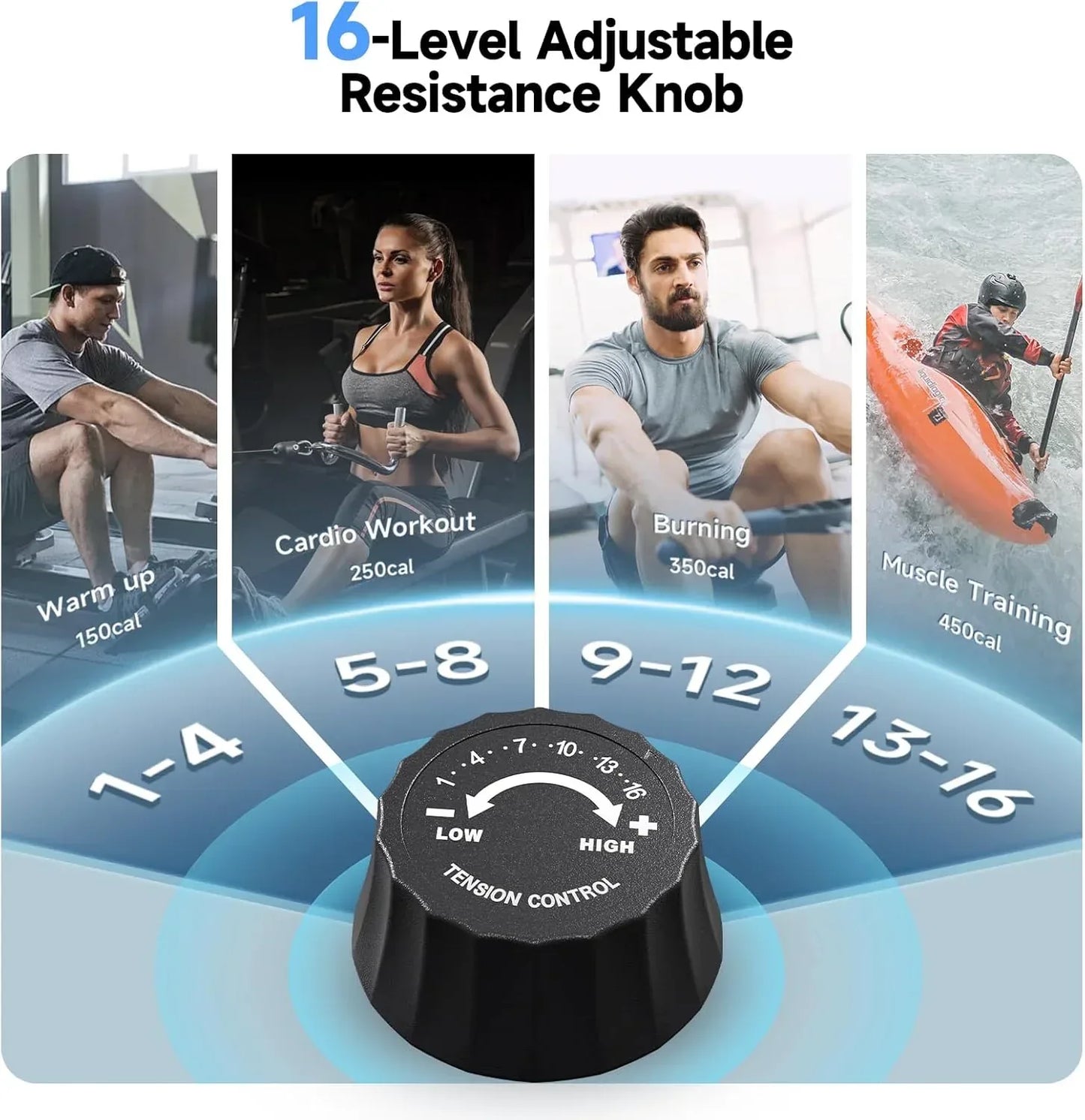 SmartVoro Elite magnetic rowing machine for home use with a pivoting tablet holder and professional-grade silent magnetic resistance system.