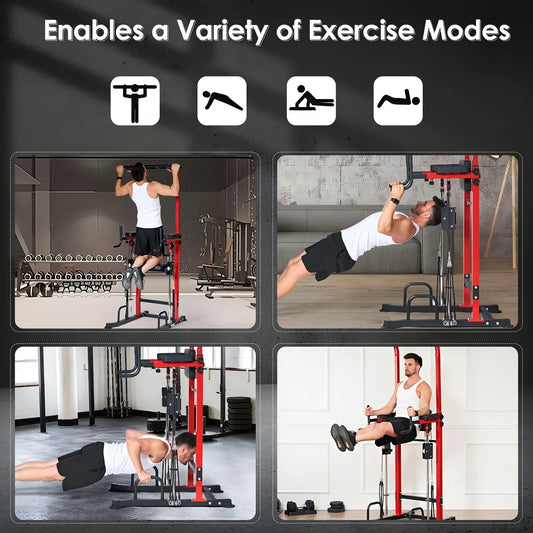 SmartVoro Heavy Duty Power Rack for Home Gym – Squat Rack Power Cage with J-Hooks & Safety Bars