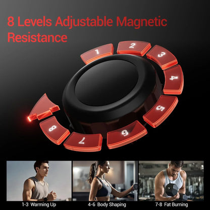 SmartVoro Pro elliptical machine side view – commercial grade home gym elliptical with 16-level magnetic resistance