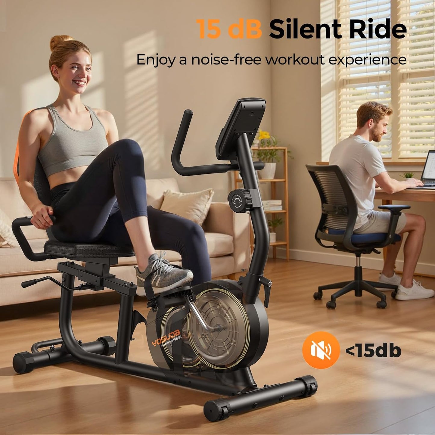 SmartVoro ReclineX BandFlex recumbent exercise bike resistance bands full body workout arm shoulder knee ankle engage every muscle home gym