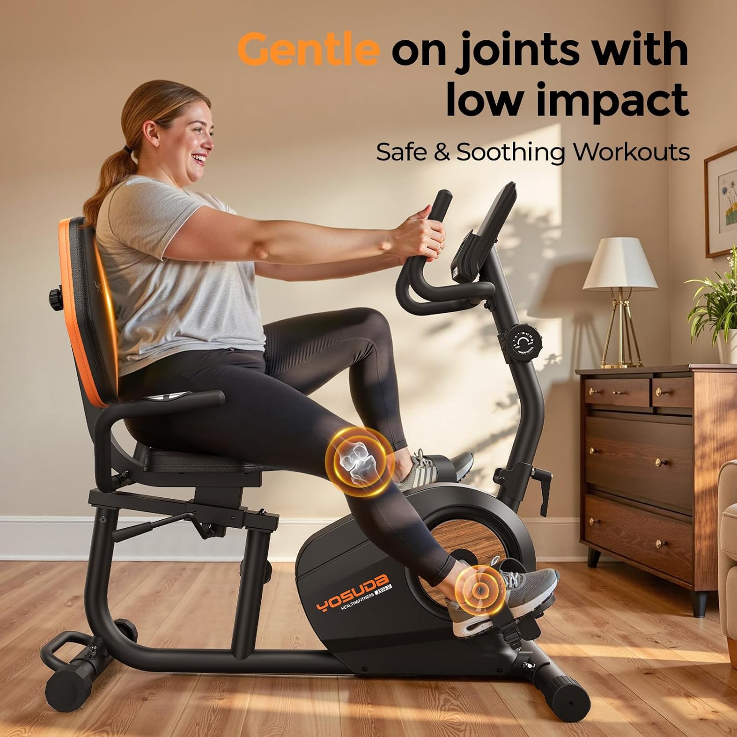 SmartVoro ReclineX BandFlex recumbent stationary exercise bike 15dB silent ride noise-free workout experience at home while partner works