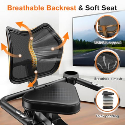 SmartVoro ReclineX DualFit recumbent stationary exercise bike breathable mesh backrest reliable lumbar support thick padded soft seat for seniors