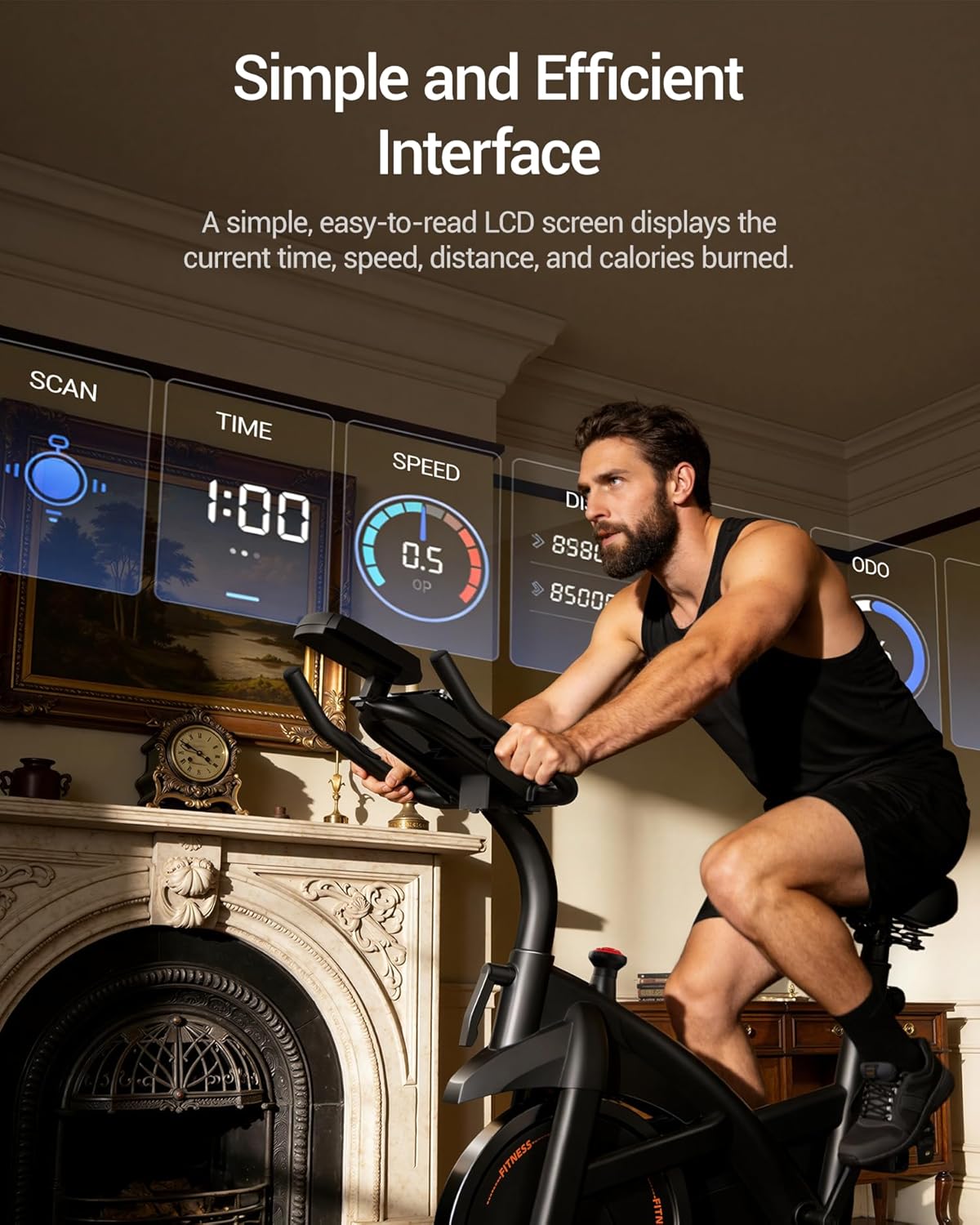 SmartVoro SilentRide X indoor cycling exercise bike 6-way adjustable seat 7.5 inch range and 4-way adjustable handlebar for whole family use