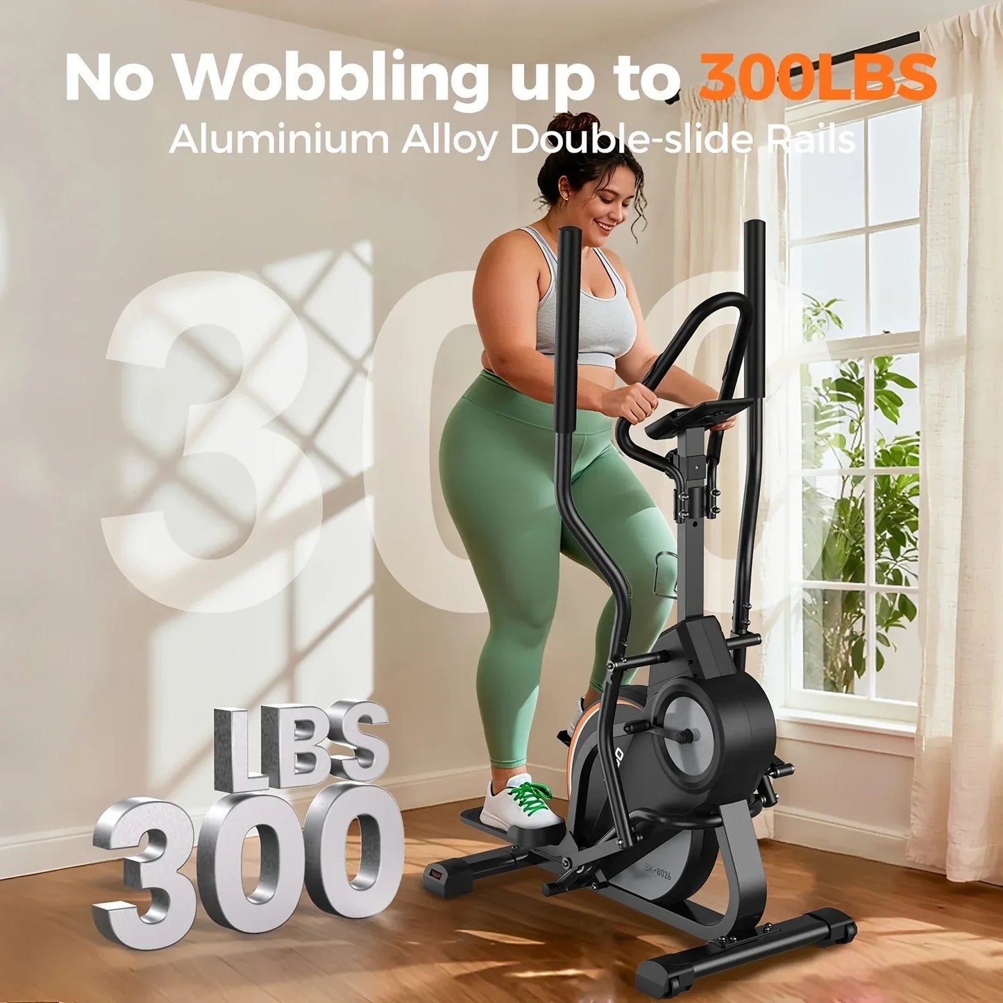 SmartVoro Smart elliptical machine LCD display and app tracking calories burned speed distance heart rate – best electric elliptical machine
