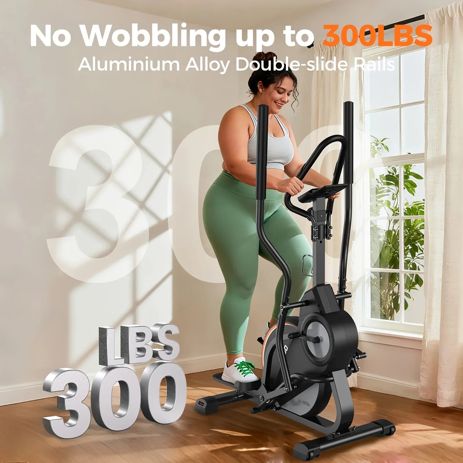 SmartVoro Smart elliptical machine LCD display and app tracking calories burned speed distance heart rate – best electric elliptical machine
