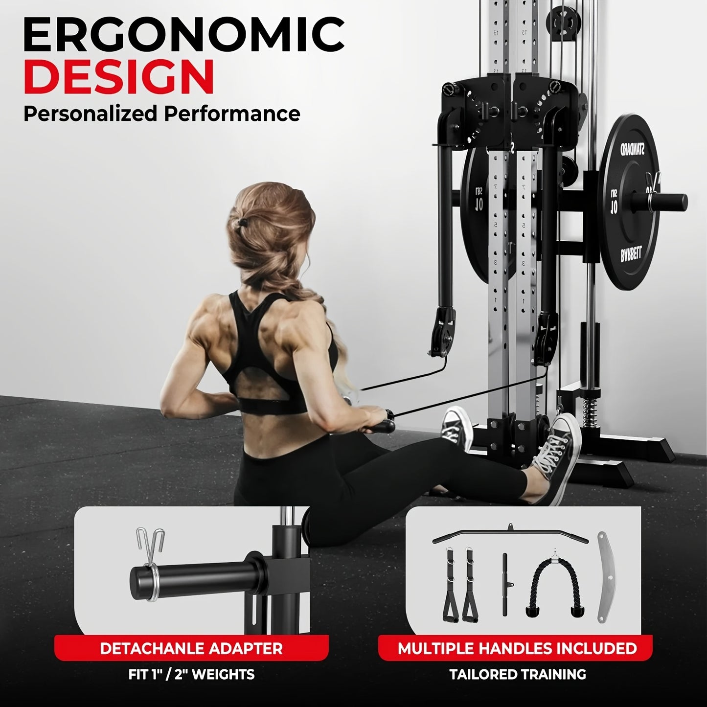 SmartVoro cable crossover machine 3D free motion 180 degree rotating arms with 360 degree freedom of spin pulley for superior muscle activation on all cable exercises