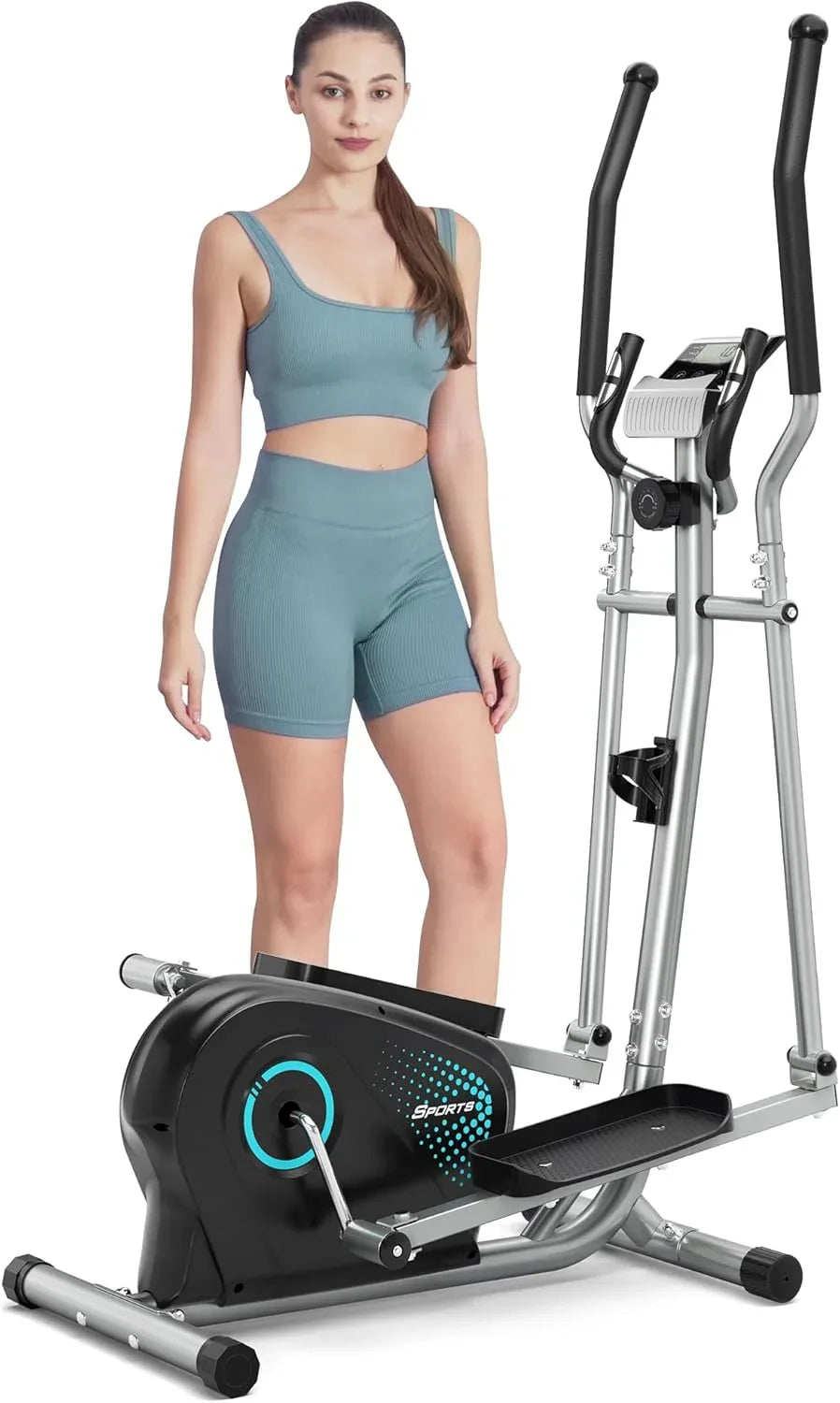 SmartVoro™ compact elliptical machine for home – best lightweight silver elliptical exercise machine for weight loss and daily cardio