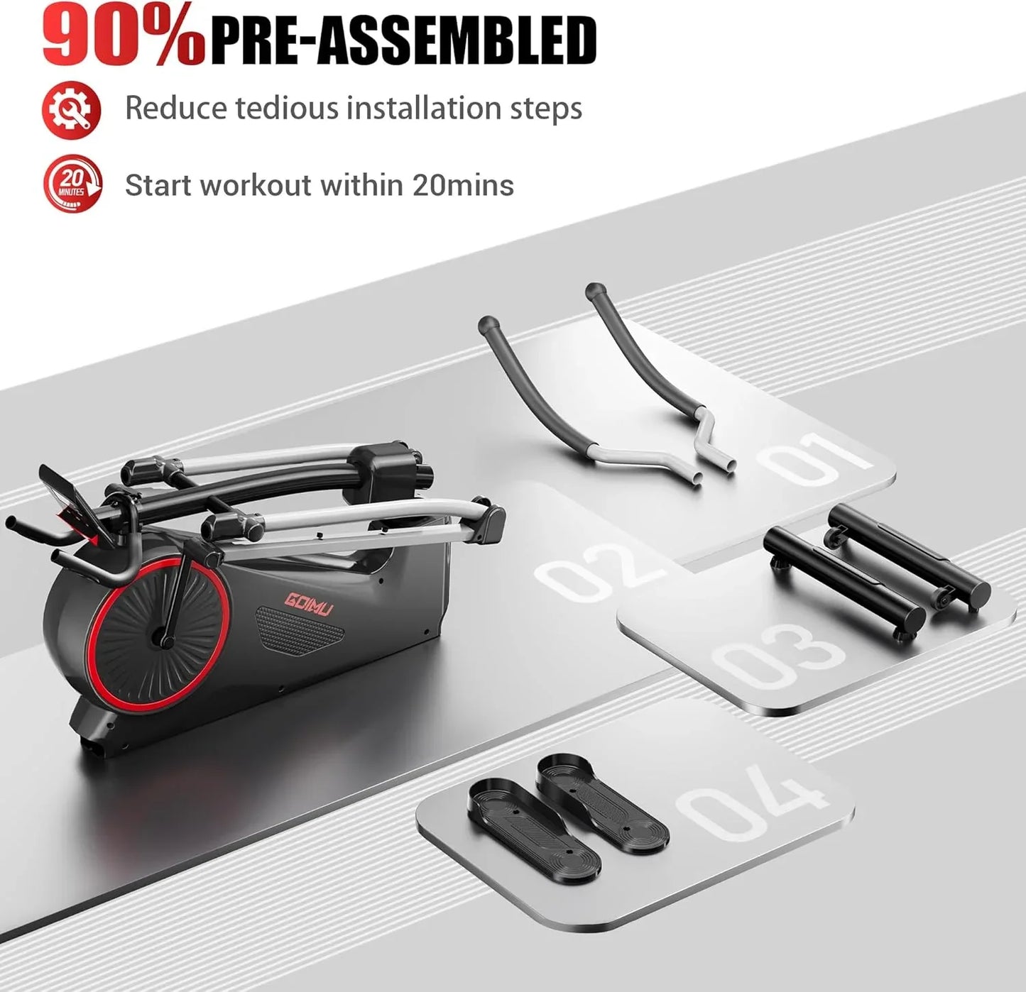 SmartVoro compact elliptical machine with LCD display – portable home gym cardio equipment