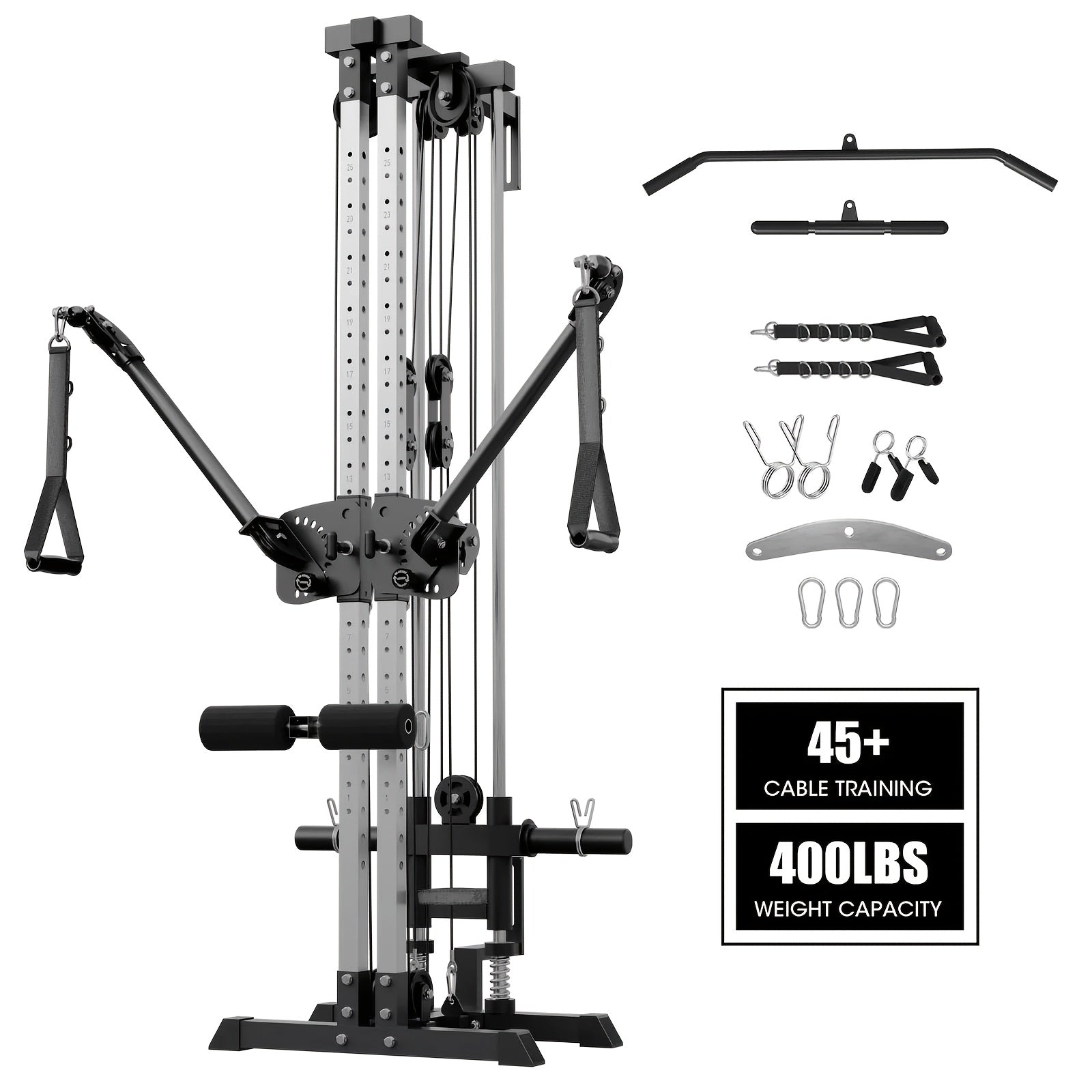  SmartVoro dual upright cable crossover machine showing stable dual upright frame comparison versus shaky single upright competitors for heavy home gym training