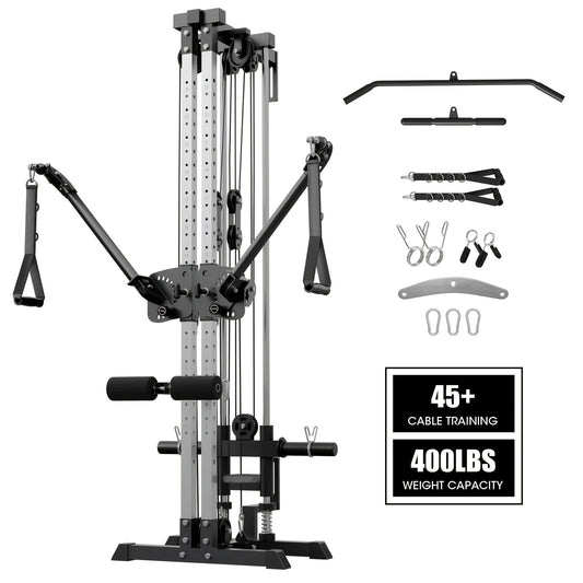  SmartVoro dual upright cable crossover machine showing stable dual upright frame comparison versus shaky single upright competitors for heavy home gym training