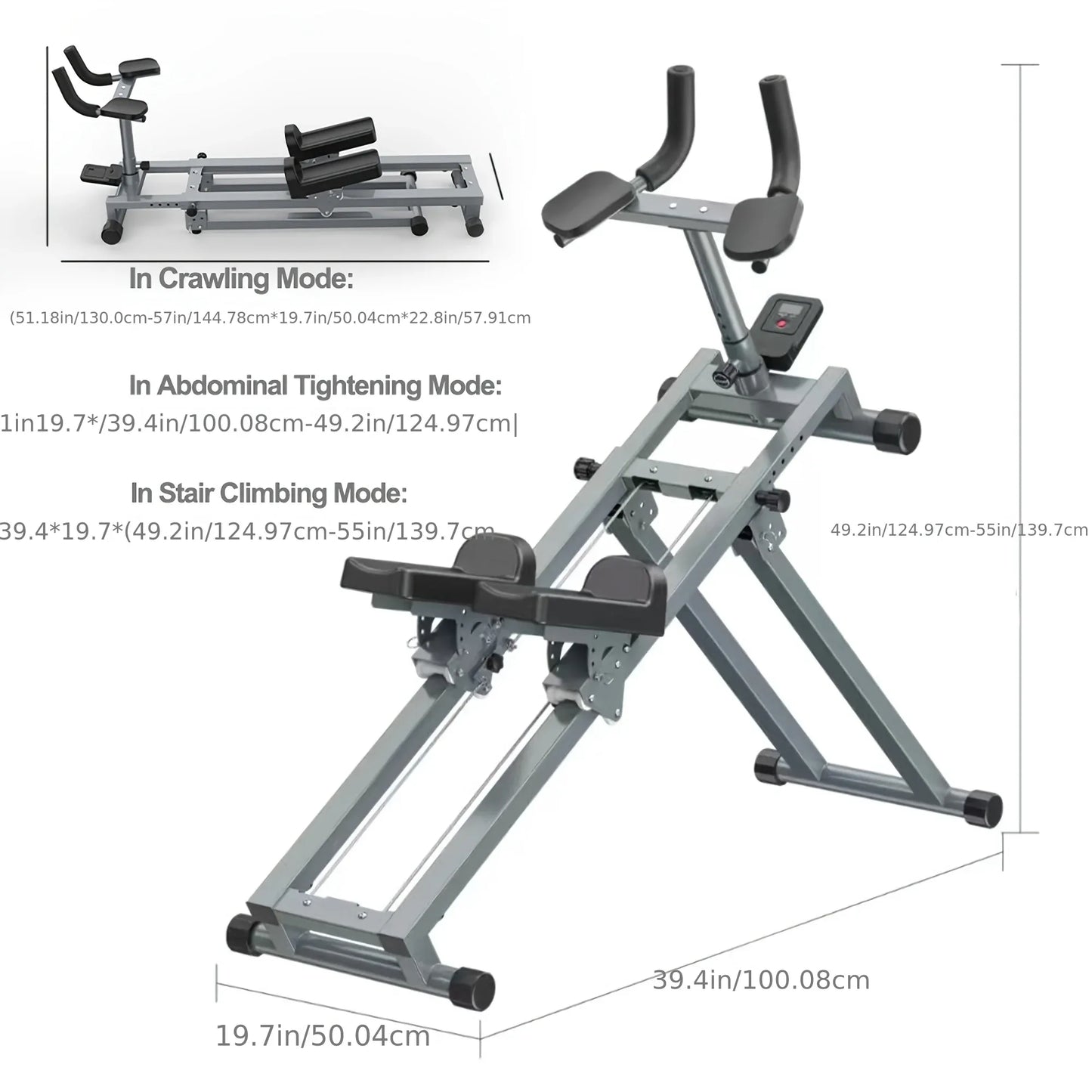 SmartVoro glute stair stepper dual grip handles and padded knee rest – compact stair stepper for home glute exercises and lower body sculpting