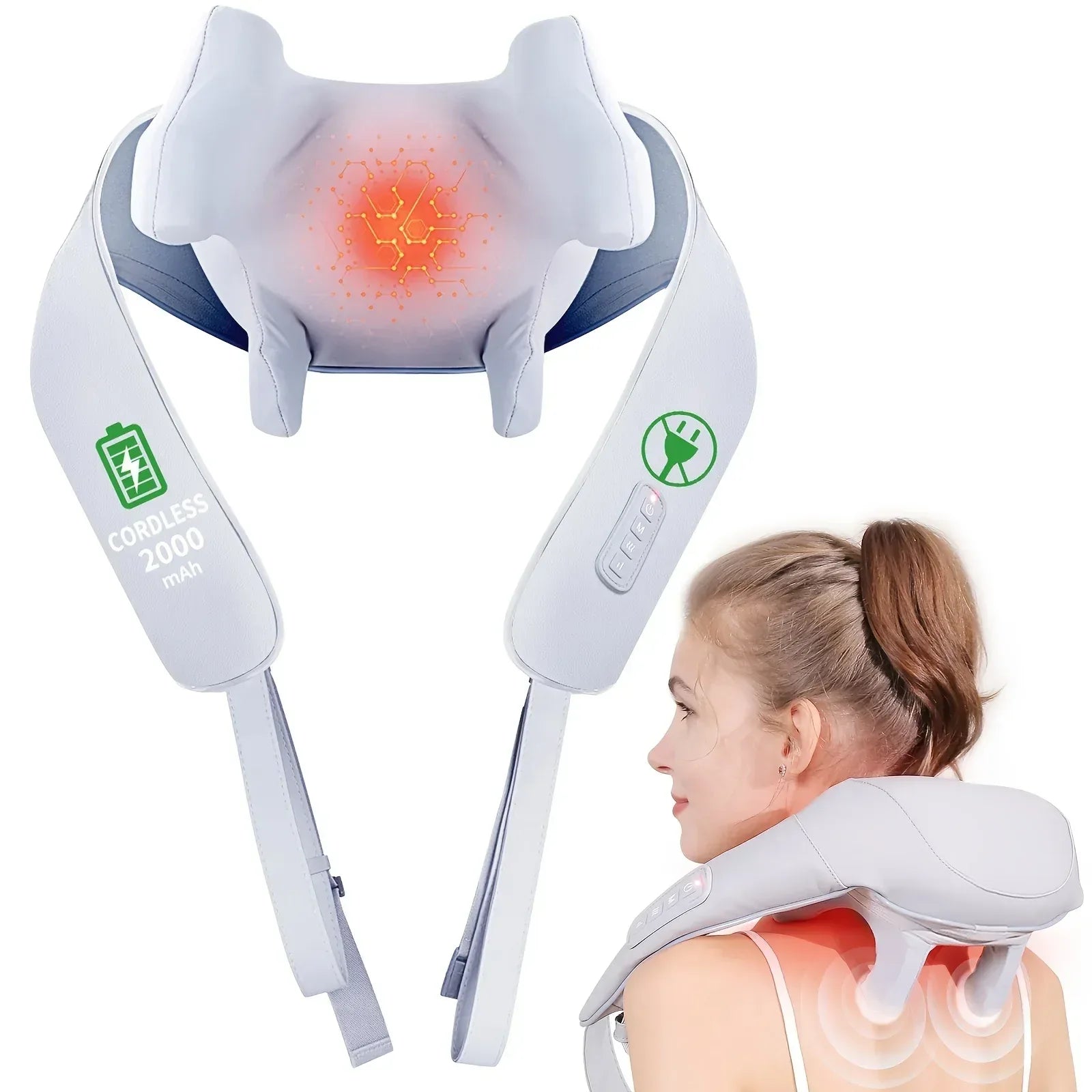 SmartVoro premium electric neck massager with heat
