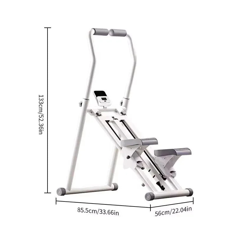 SmartVoro white stair stepper U-shape foam grip handlebar – compact stair stepper for home seniors beginners and low-impact daily cardio workout