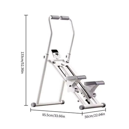 SmartVoro white stair stepper U-shape foam grip handlebar – compact stair stepper for home seniors beginners and low-impact daily cardio workout