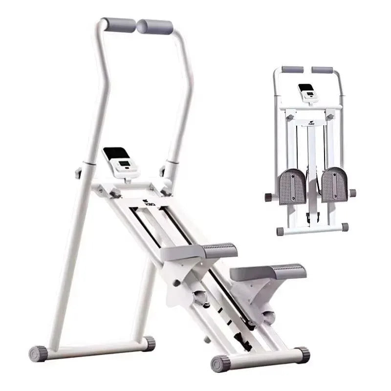 SmartVoro white stair stepper built-in LCD display showing stair stepper calories burned steps and time – best at home stair stepper with tracking