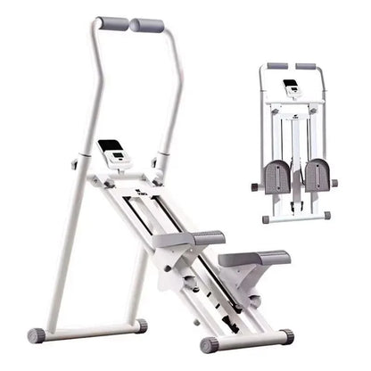 SmartVoro white stair stepper built-in LCD display showing stair stepper calories burned steps and time – best at home stair stepper with tracking