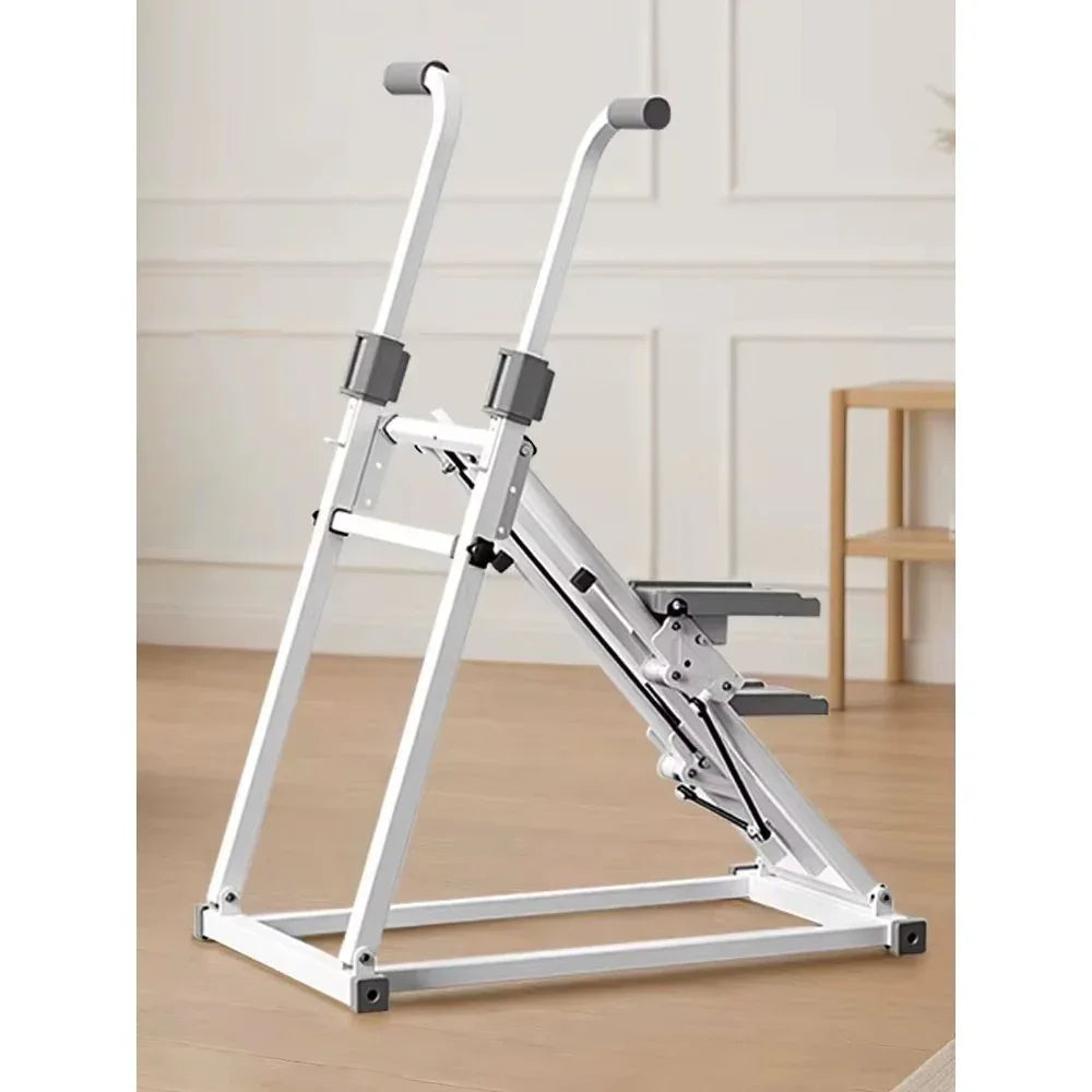 SmartVoro white stair stepper folded flat for storage – best folding stair stepper for home apartments small spaces and easy under-bed storage