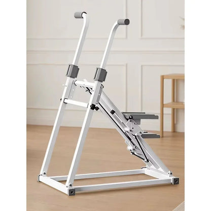 SmartVoro white stair stepper folded flat for storage – best folding stair stepper for home apartments small spaces and easy under-bed storage