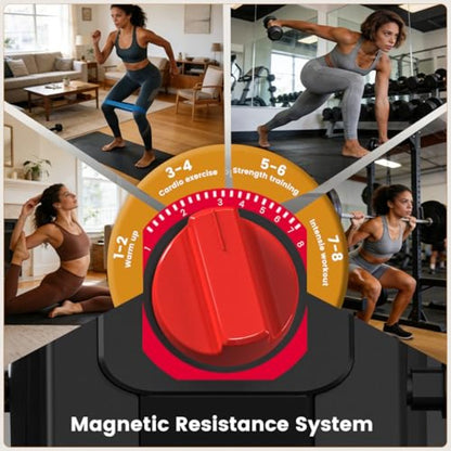 Smartvoro 2-in-1 recumbent stationary exercise bike full view black steel frame home use