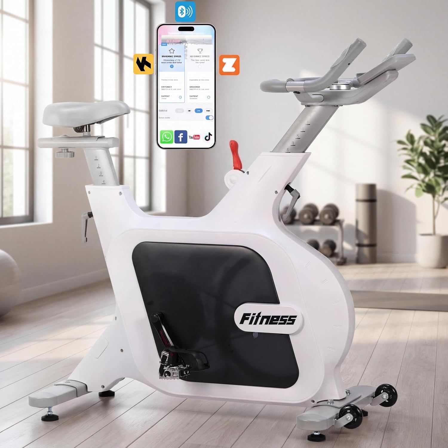Smartvoro EliteRide indoor cycling spin bike silent belt drive system 30 LBS flywheel low friction bearing under 18dB quiet operation
