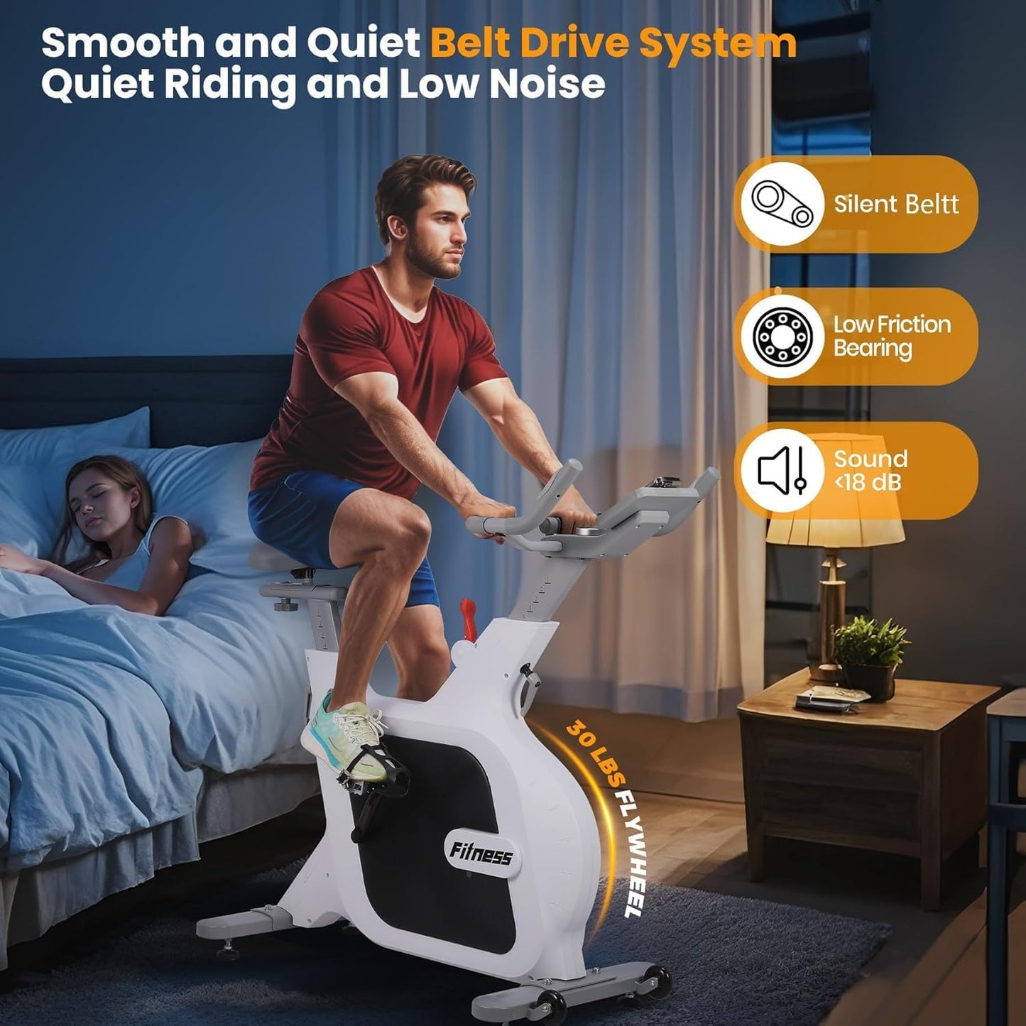 Smartvoro EliteRide smart spin bike 32-level magnetic resistance knob four zones warm up body shaping fat burning muscle strengthening
