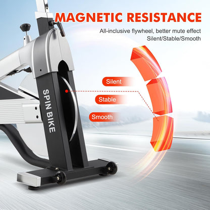 Smartvoro ProRide exercise bike infinite speed regulation resistance dial from warm up 0-25 percent to standing climb ride 80-100 percent

