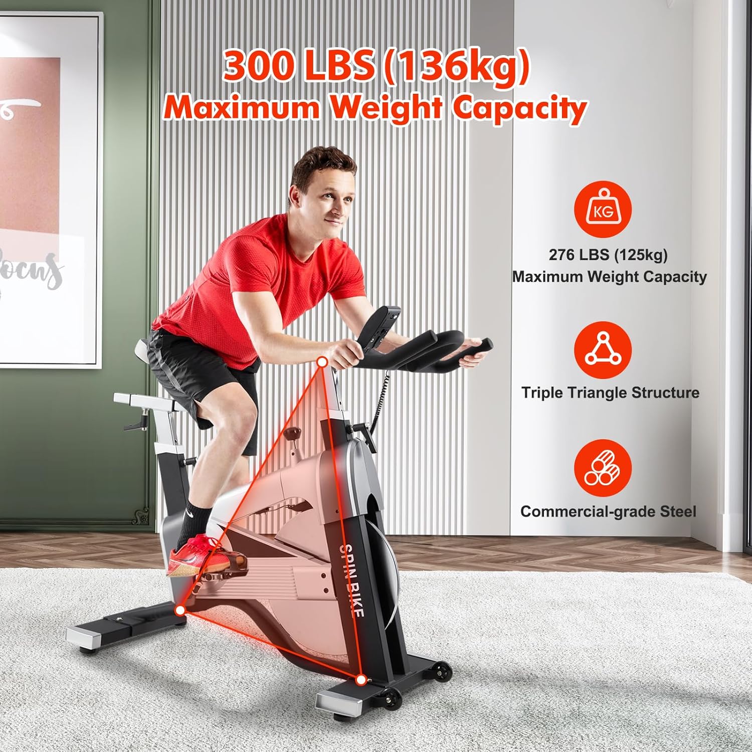 Smartvoro ProRide spin bike all-inclusive enclosed flywheel magnetic resistance system silent stable smooth indoor cycling
