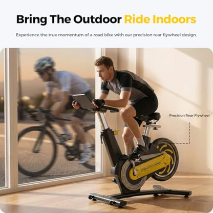 Smartvoro indoor cycling stationary bike precision rear flywheel for authentic outdoor road bike feel at home