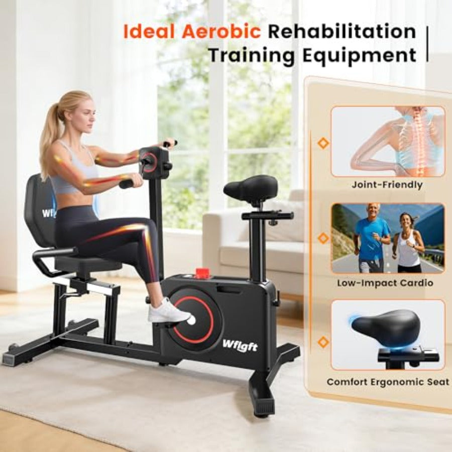 Smartvoro recumbent bike adjustable seat thickened cushion and non-slip rubber mat design
