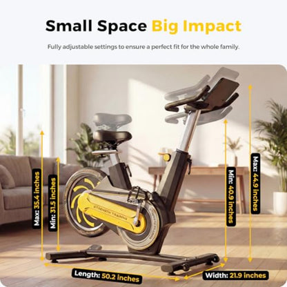 Smartvoro stationary exercise bike LCD monitor tracking calories time distance speed and total mileage with tablet holder
