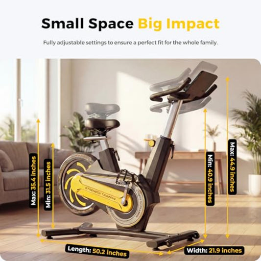 Smartvoro stationary exercise bike LCD monitor tracking calories time distance speed and total mileage with tablet holder
