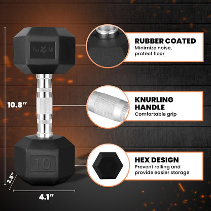 Two SmartVoro 10 pound dumbbells angled view — compact light dumbbell set for beginners