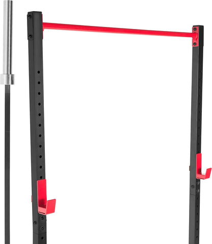 adjustable power rack with cable attachment and pull up bar