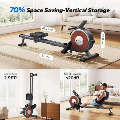 Foldable Magnetic Rowing Machine for Sale – Best Row Machines for Home Gym with LCD Screen