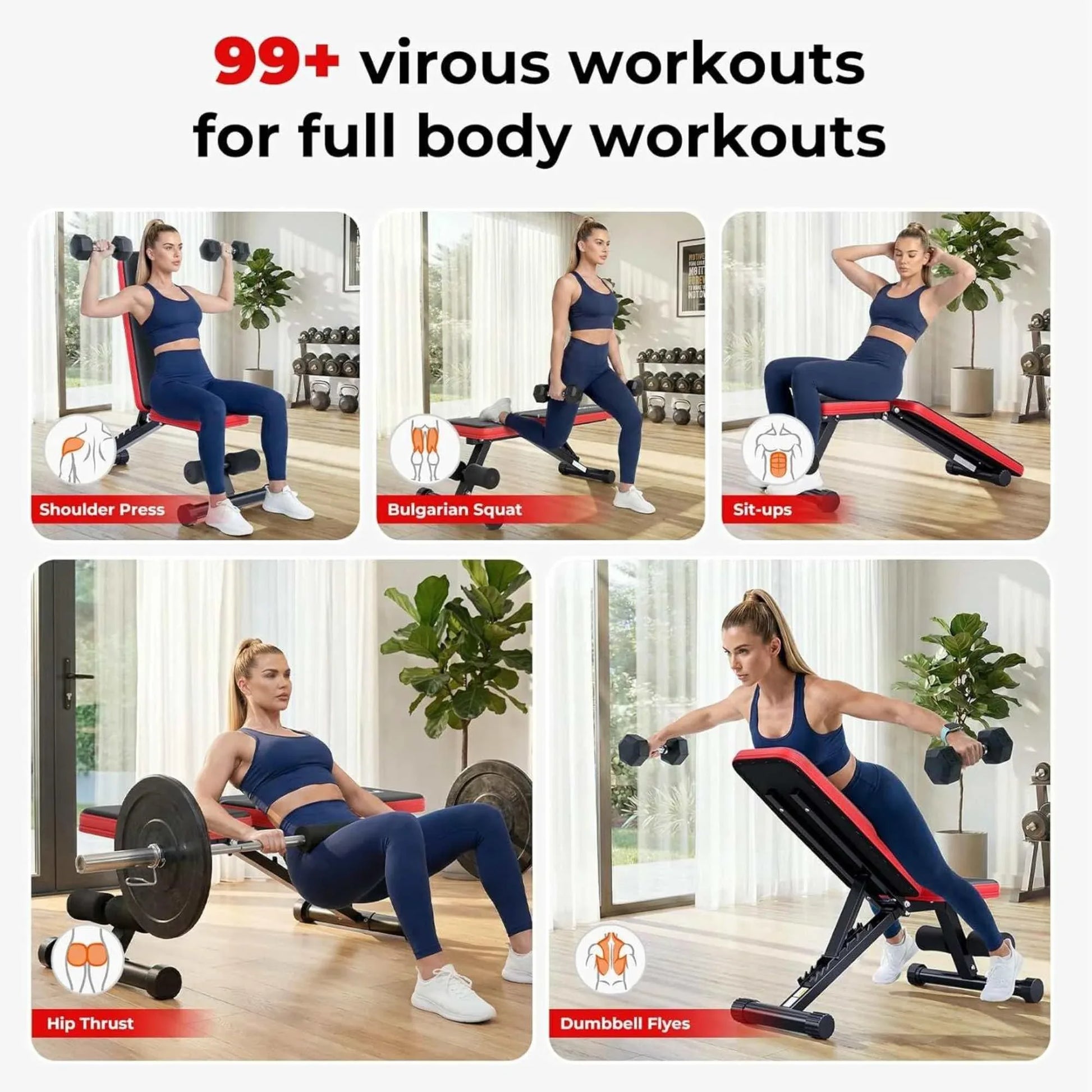 home gym adjustable workout bench