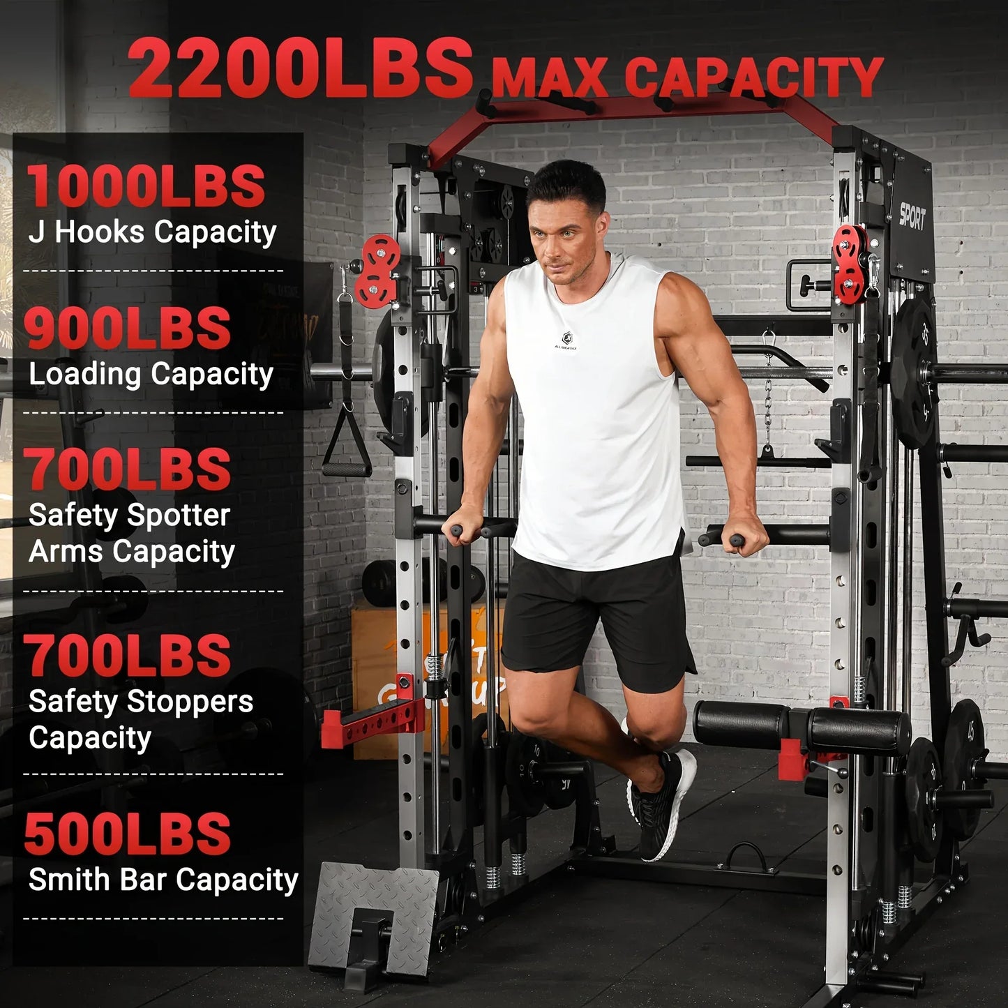 smartvoro all in one home gym system with lat pulldown and pull up bar
