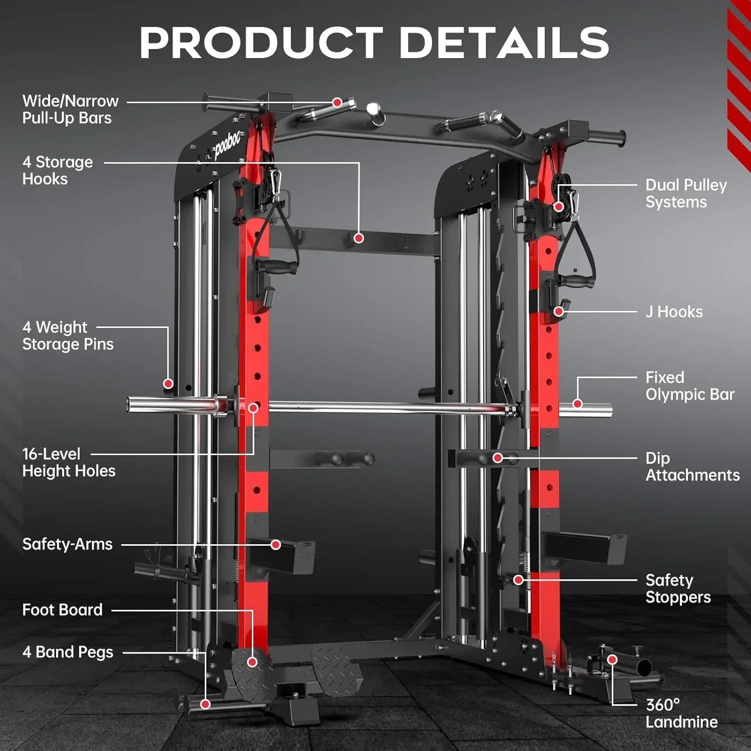 smartvoro home gym fitness machine cable pulley strength training system
