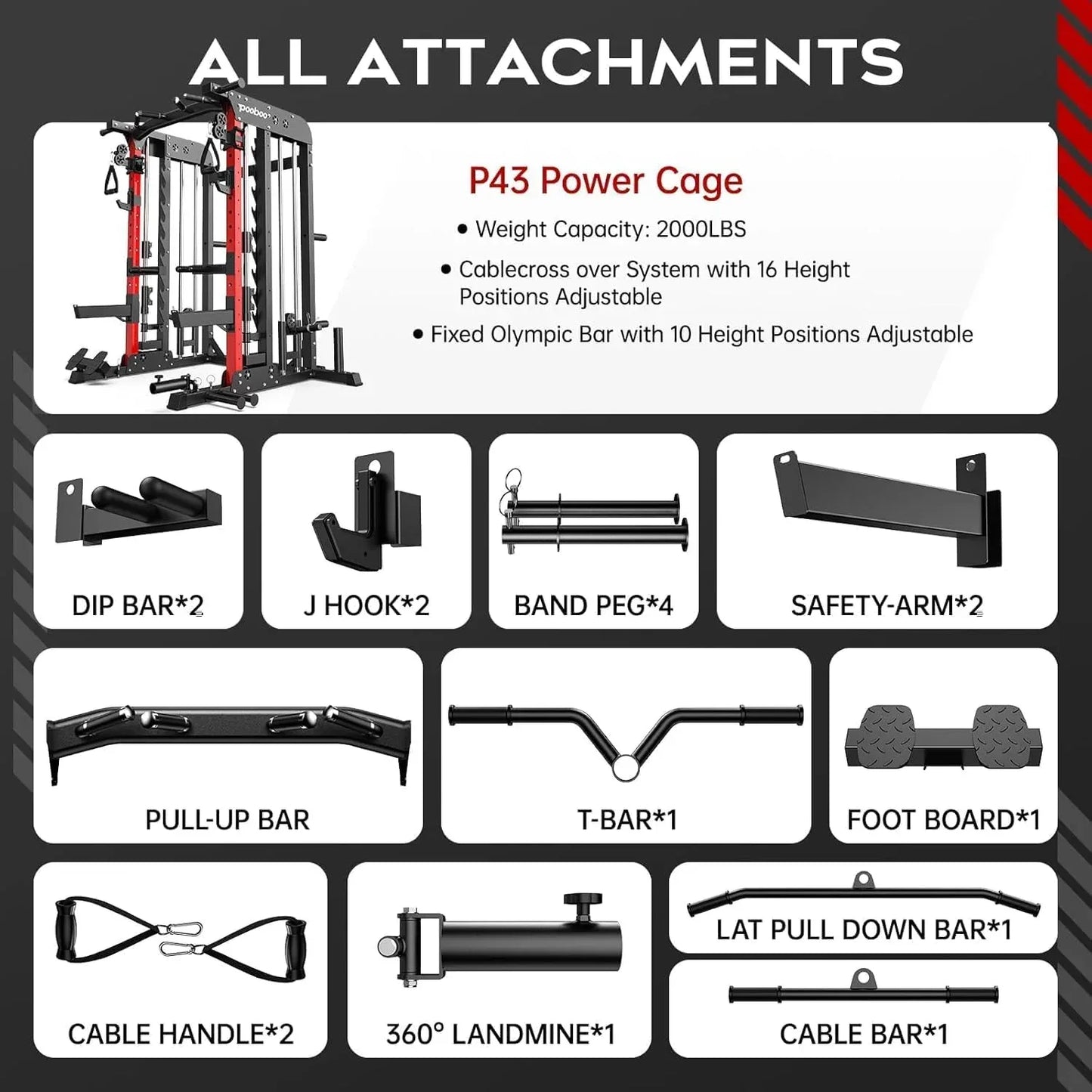 smartvoro professional smith machine power rack for home gym workouts
