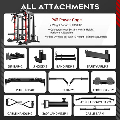 smartvoro professional smith machine power rack for home gym workouts
