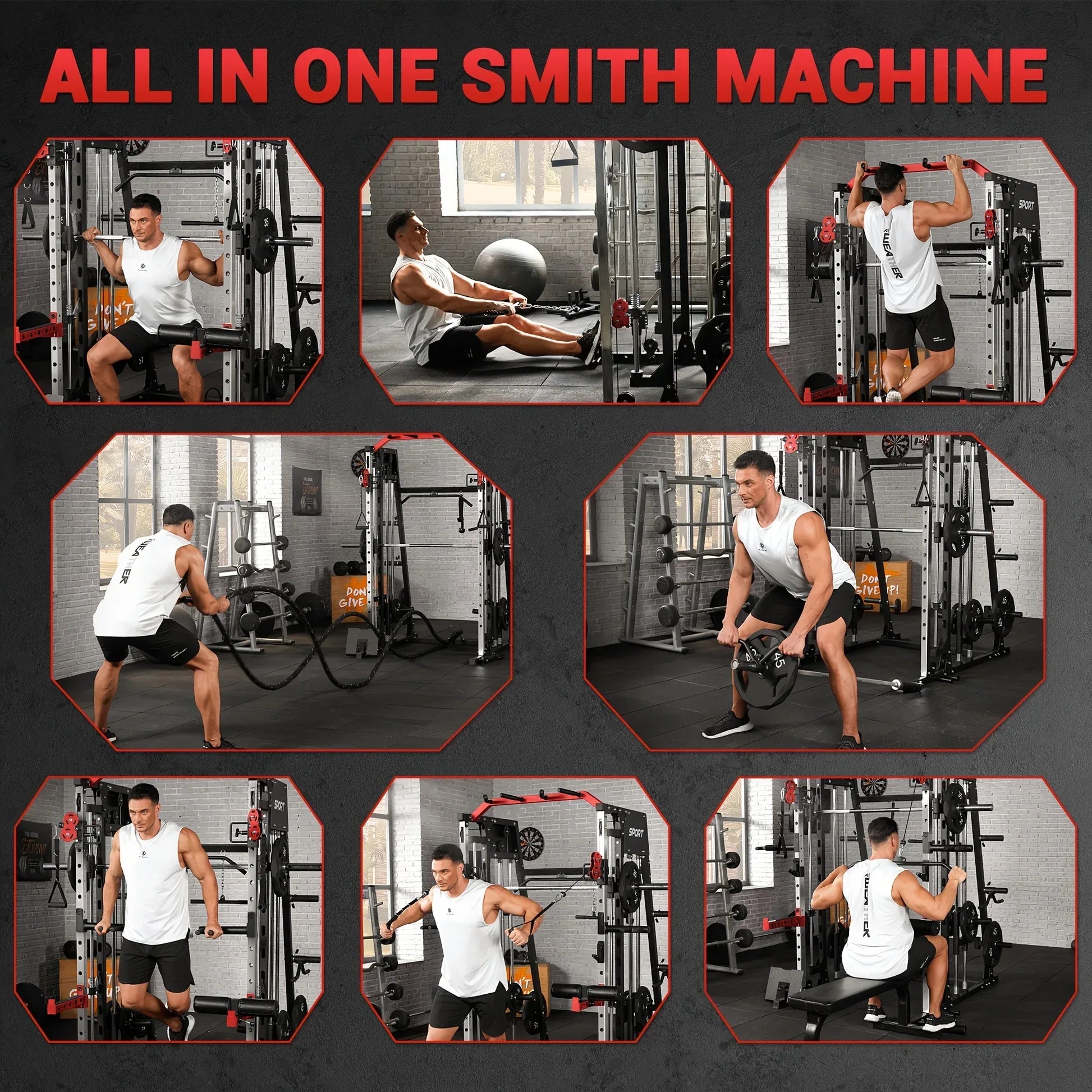 smartvoro professional smith machine power rack workout station
